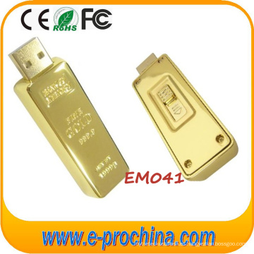 Grabado por láser Logotipo de alta calidad de oro USB Flash Drive